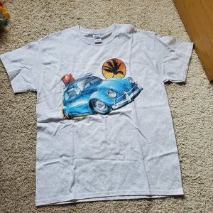 Gildan Vintage VW Bug Drawing Silkscreen Men's T Shirt Large 2010 Drawing